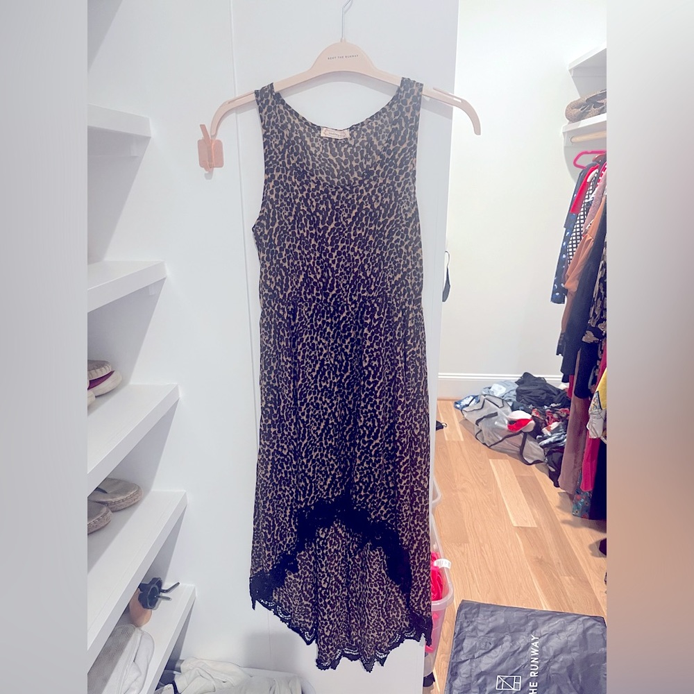 Leopard Print High Low Dress